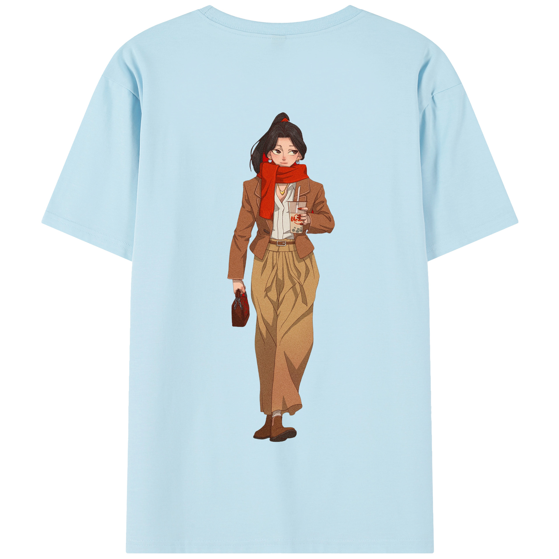 （画像用） Ne Zha 2 ナタ 魔童の大暴れ 綿100％半袖Tシャツ（背面プリント）